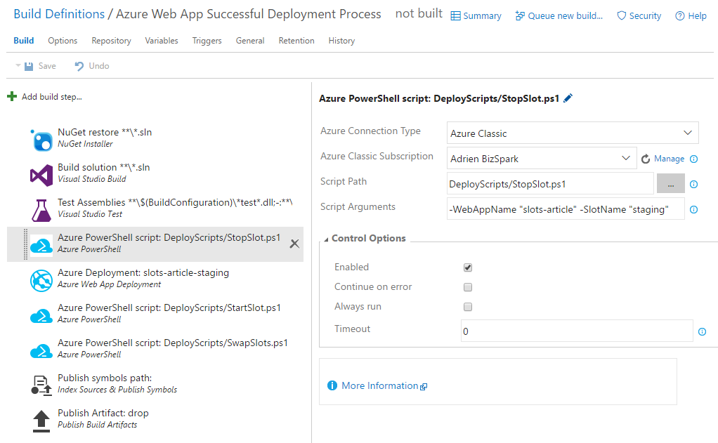 Azure Web App Deployment Slots